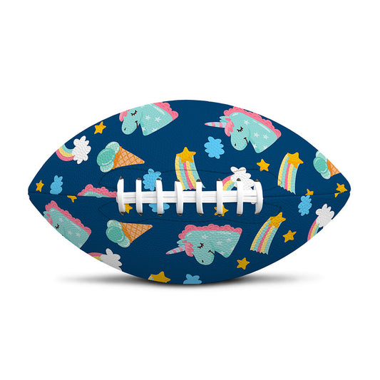 Cute Girly Unicorn Pattern Print Rugby Ball