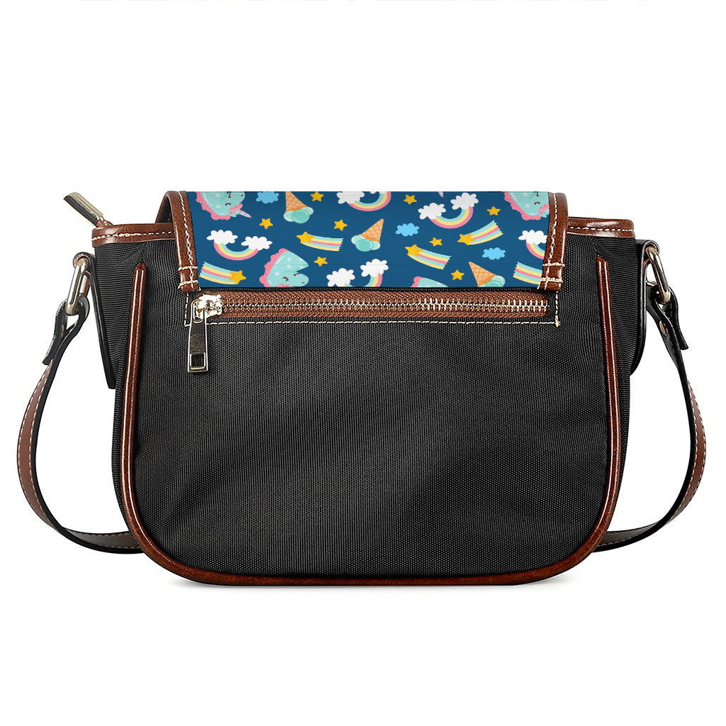 Cute Girly Unicorn Pattern Print Saddle Bag