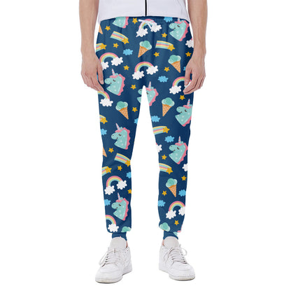 Cute Girly Unicorn Pattern Print Scuba Joggers