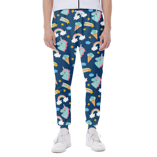 Cute Girly Unicorn Pattern Print Scuba Joggers