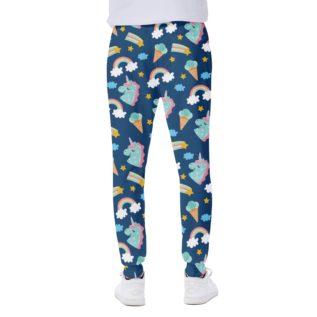 Cute Girly Unicorn Pattern Print Scuba Joggers