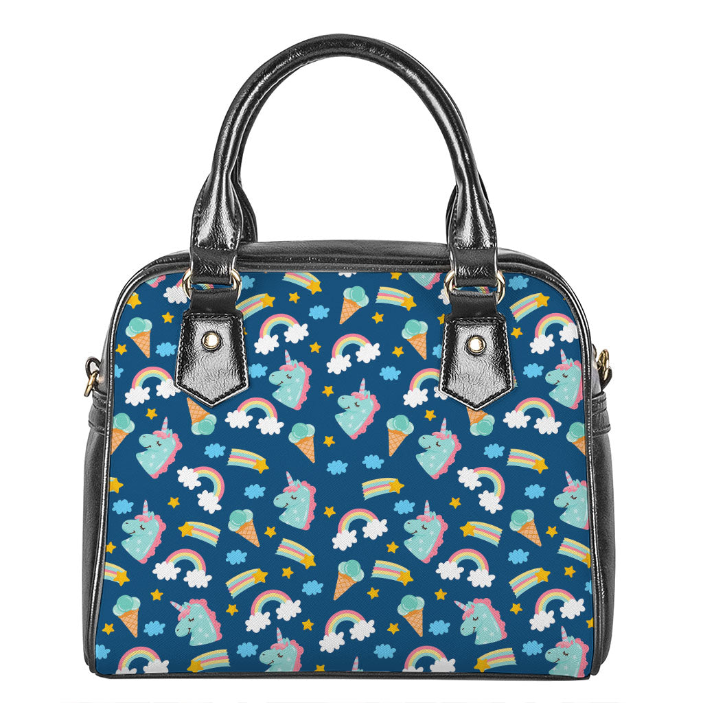 Cute Girly Unicorn Pattern Print Shoulder Handbag