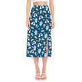 Cute Girly Unicorn Pattern Print Side Slit Midi Skirt
