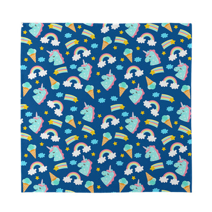 Cute Girly Unicorn Pattern Print Silk Bandana