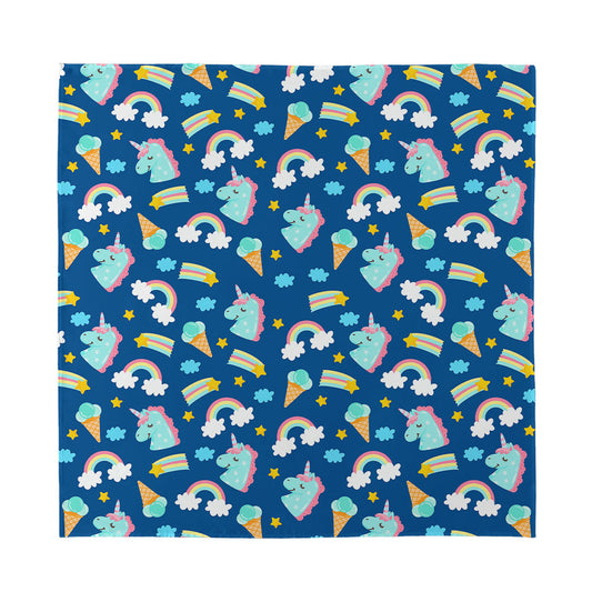 Cute Girly Unicorn Pattern Print Silk Bandana