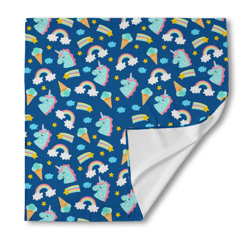Cute Girly Unicorn Pattern Print Silk Bandana