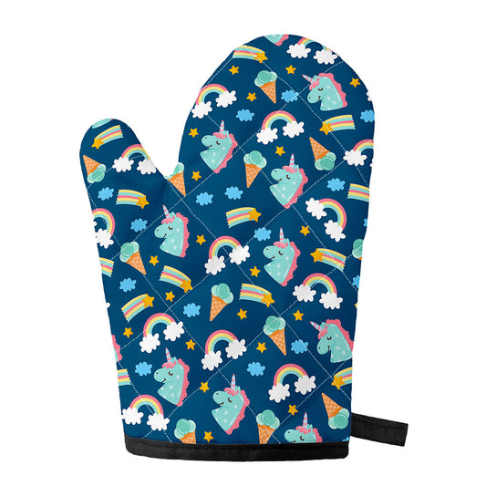 Cute Girly Unicorn Pattern Print Single Oven Mitt