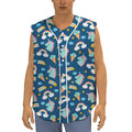 Cute Girly Unicorn Pattern Print Sleeveless Baseball Jersey