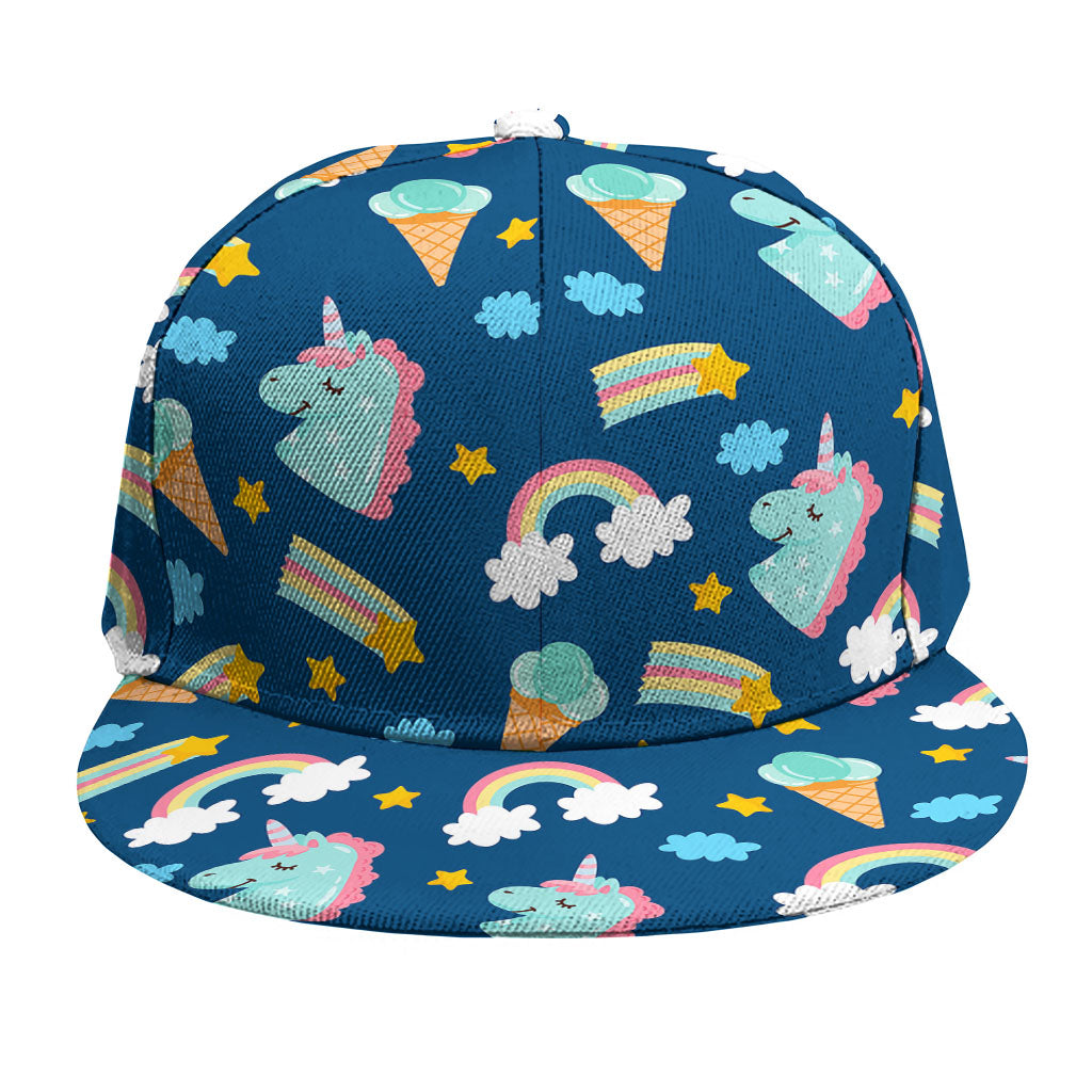 Cute Girly Unicorn Pattern Print Snapback Cap