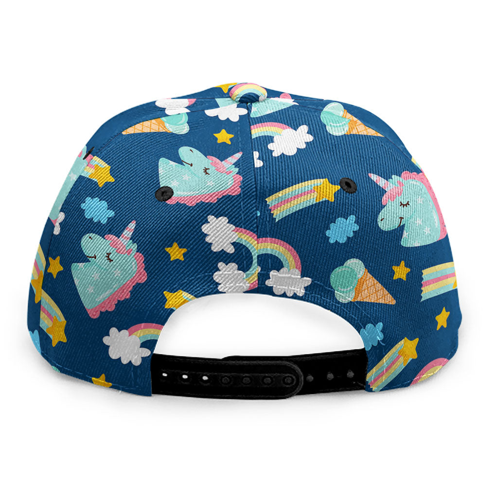 Cute Girly Unicorn Pattern Print Snapback Cap