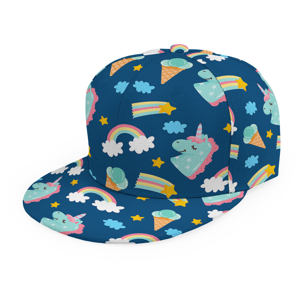 Cute Girly Unicorn Pattern Print Snapback Cap