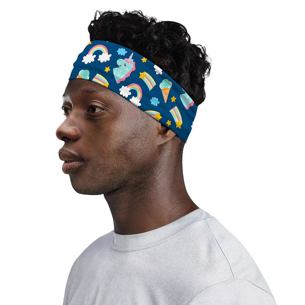 Cute Girly Unicorn Pattern Print Sports Headband