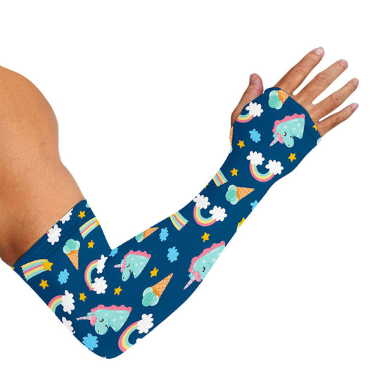 Cute Girly Unicorn Pattern Print Sun Protection Arm Sleeves