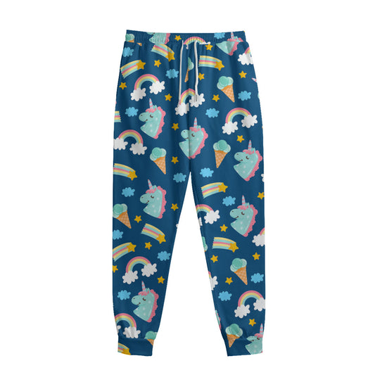 Cute Girly Unicorn Pattern Print Sweatpants