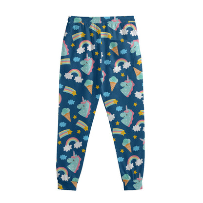 Cute Girly Unicorn Pattern Print Sweatpants