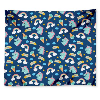 Cute Girly Unicorn Pattern Print Tapestry