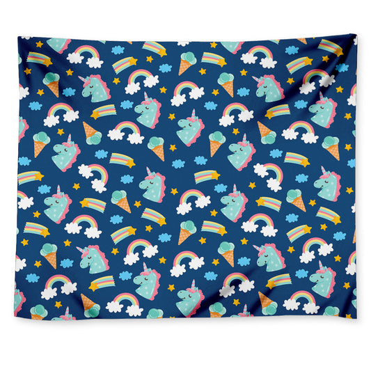 Cute Girly Unicorn Pattern Print Tapestry