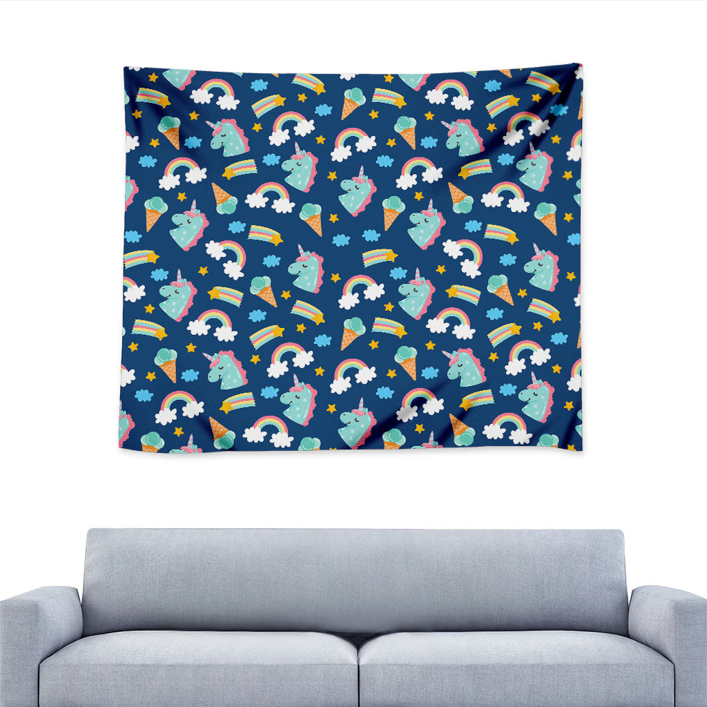 Cute Girly Unicorn Pattern Print Tapestry