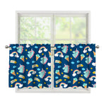 Cute Girly Unicorn Pattern Print Tier Curtains