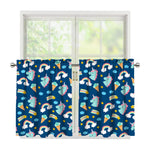 Cute Girly Unicorn Pattern Print Tier Curtains