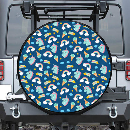 Cute Girly Unicorn Pattern Print Tire Cover