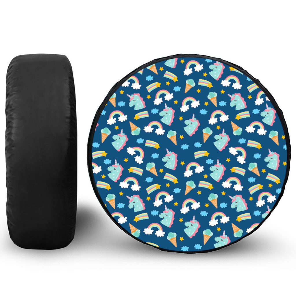 Cute Girly Unicorn Pattern Print Tire Cover