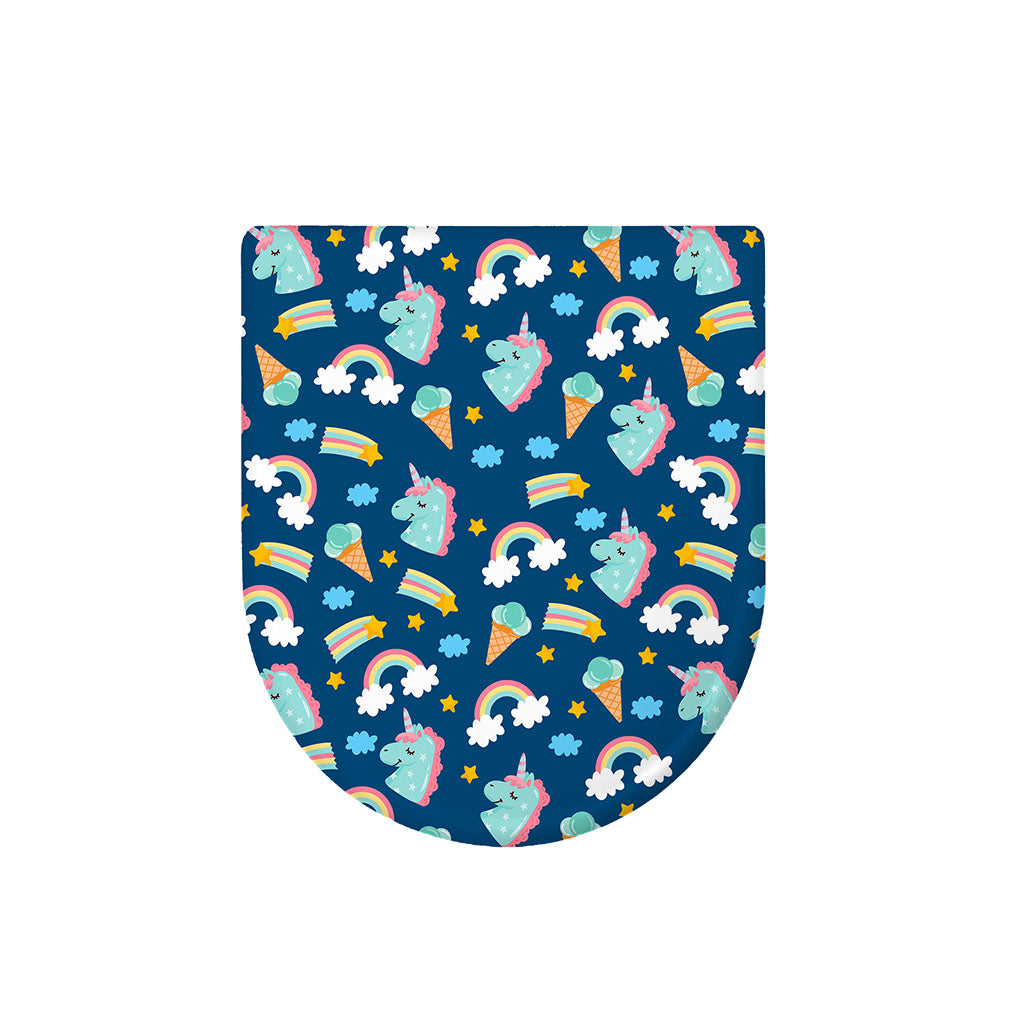Cute Girly Unicorn Pattern Print Toilet Lid Cover