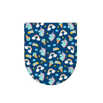 Cute Girly Unicorn Pattern Print Toilet Lid Cover