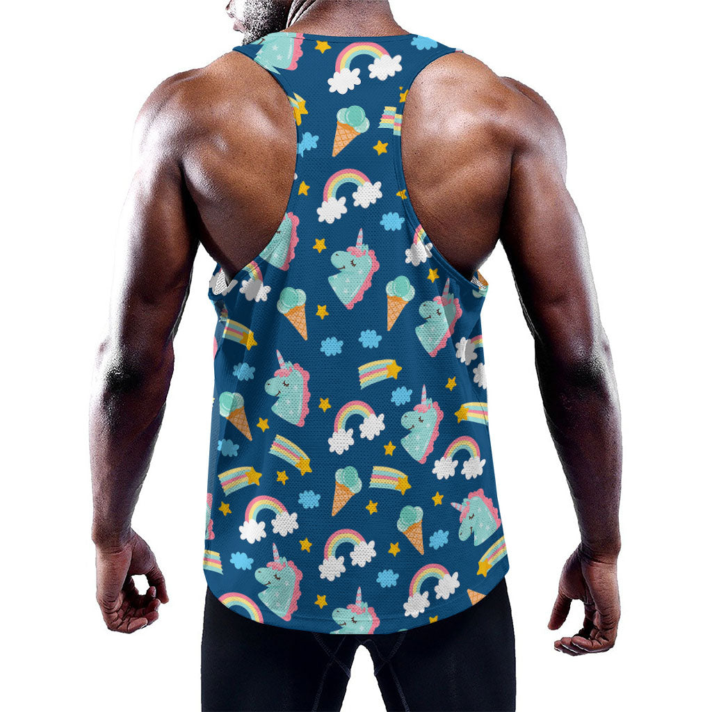 Cute Girly Unicorn Pattern Print Training Tank Top