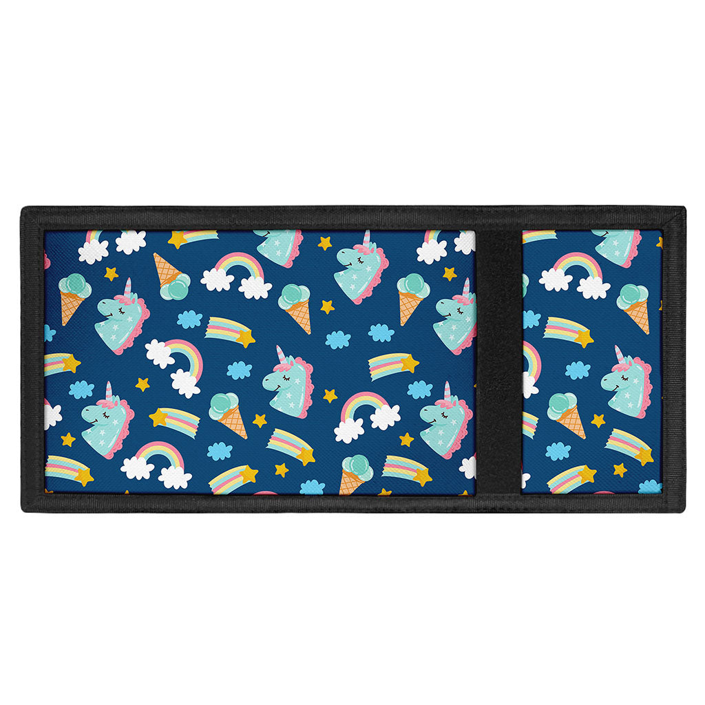 Cute Girly Unicorn Pattern Print Trifold Wallet