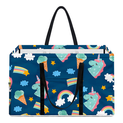 Cute Girly Unicorn Pattern Print Utility Tote Bag