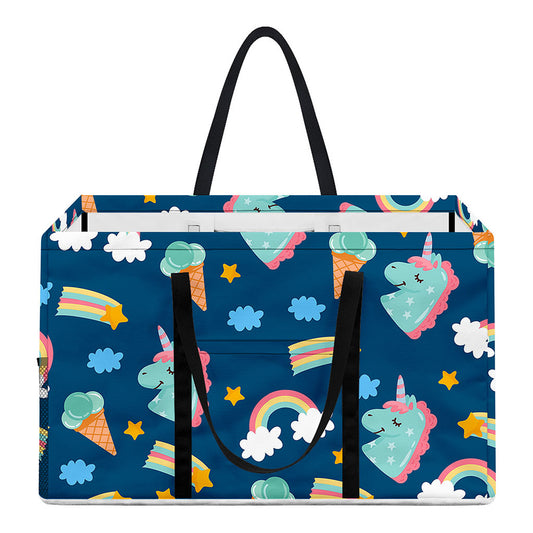 Cute Girly Unicorn Pattern Print Utility Tote Bag