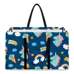 Cute Girly Unicorn Pattern Print Utility Tote Bag