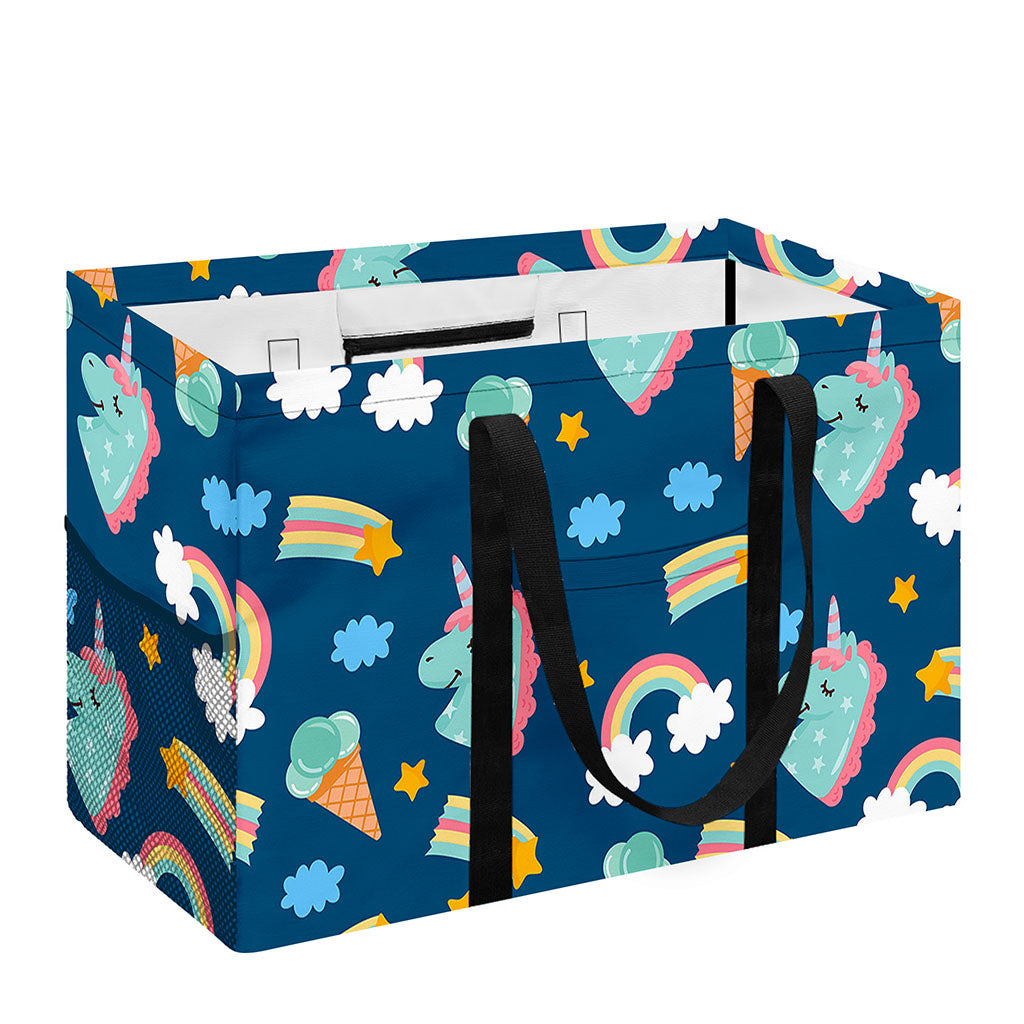 Cute Girly Unicorn Pattern Print Utility Tote Bag