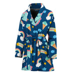 Cute Girly Unicorn Pattern Print Women's Bathrobe