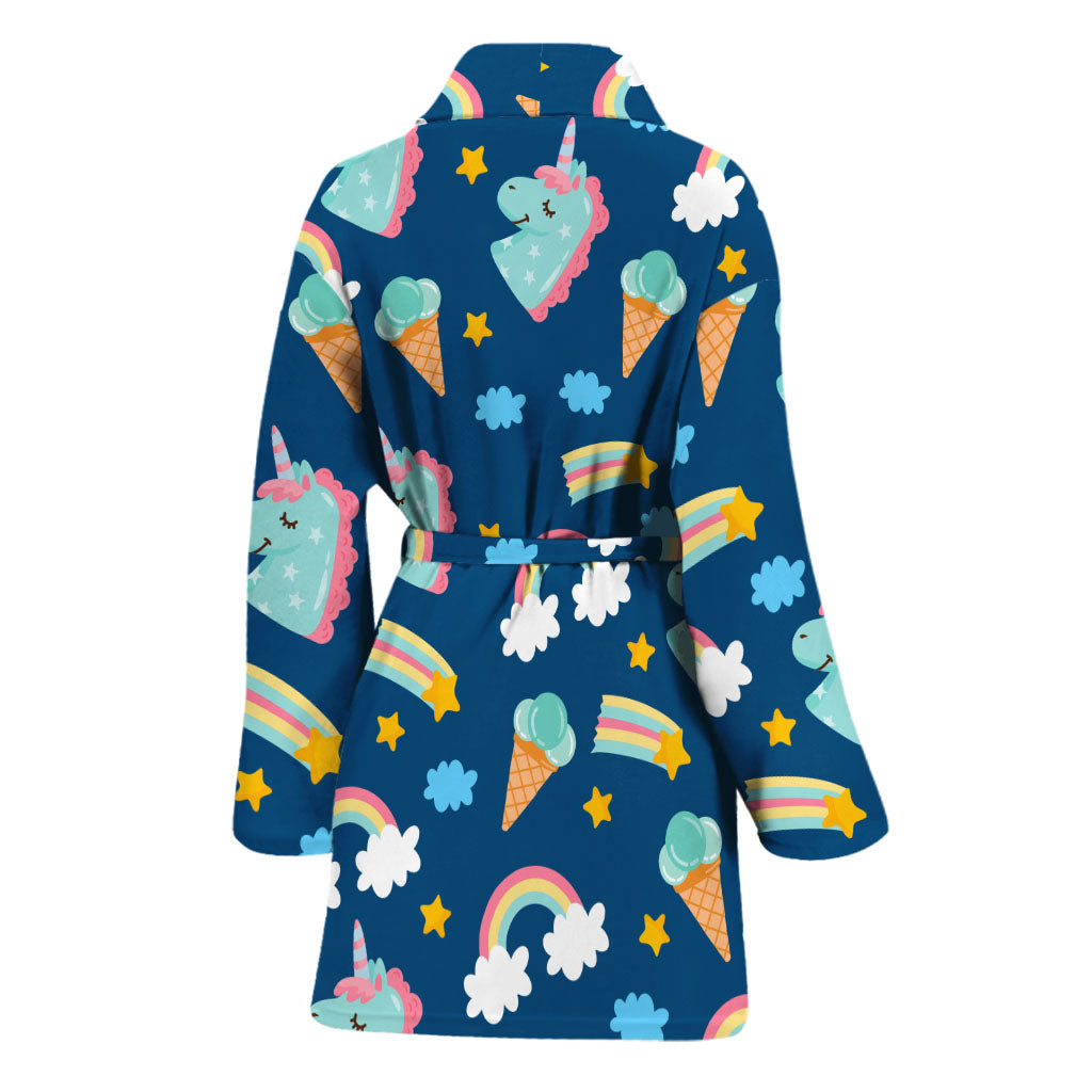 Cute Girly Unicorn Pattern Print Women's Bathrobe