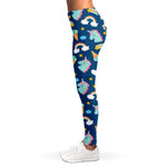 Cute Girly Unicorn Pattern Print Women's Leggings