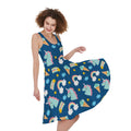 Cute Girly Unicorn Pattern Print Sleeveless Knee Length Dress