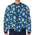 Cute Girly Unicorn Pattern Print Zip Sleeve Bomber Jacket
