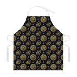 Cute Gold Boho Elephant Pattern Print Adjustable Apron