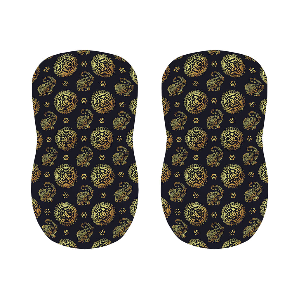 Cute Gold Boho Elephant Pattern Print Bar Stool Covers