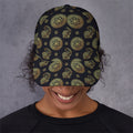 Cute Gold Boho Elephant Pattern Print Baseball Cap