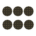 Cute Gold Boho Elephant Pattern Print Coaster Set