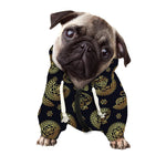 Cute Gold Boho Elephant Pattern Print Dog Zip Up Hoodie