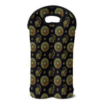 Cute Gold Boho Elephant Pattern Print Double Neoprene Wine Tote