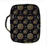 Cute Gold Boho Elephant Pattern Print Front Pocket Bible Bag
