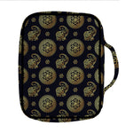 Cute Gold Boho Elephant Pattern Print Front Pocket Bible Bag