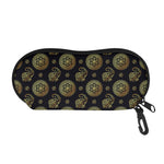 Cute Gold Boho Elephant Pattern Print Glasses Case