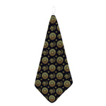Cute Gold Boho Elephant Pattern Print Hand Towel