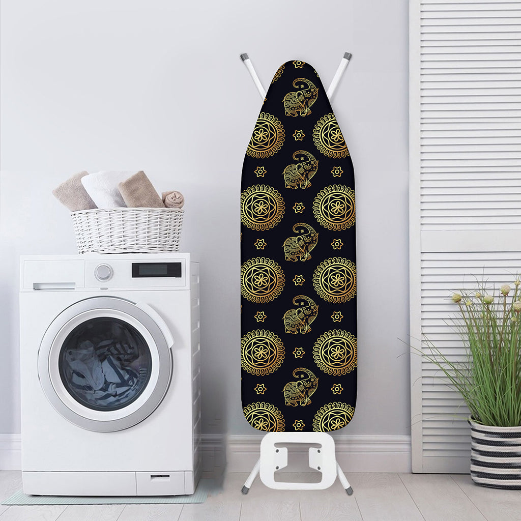 Cute Gold Boho Elephant Pattern Print Ironing Board Cover